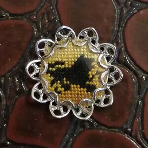 Vintage Handmade Petit-Point Lion (Leo) Charm